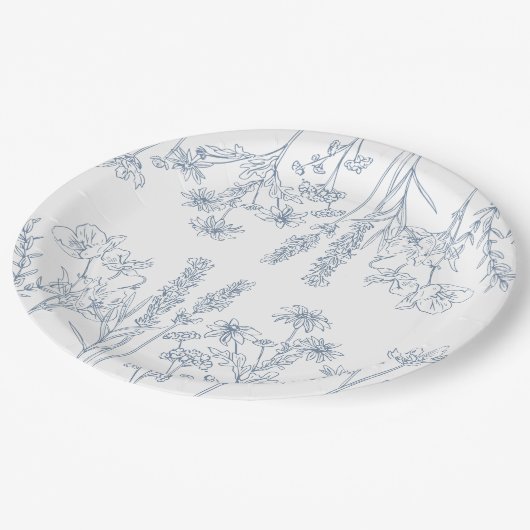 Elegant Periwinkle Blue Wildflower Vrijgezellenfee Papieren Bordje (Gekanteld)