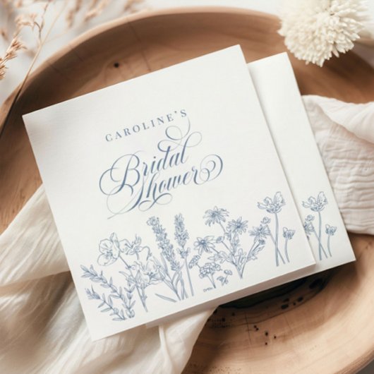 Elegant Periwinkle Blue Wildflower Vrijgezellenfee Servet