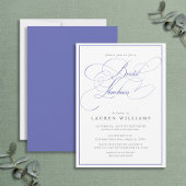 Elegant Periwinkle Calligraphy Bridal Luncheon Kaart
