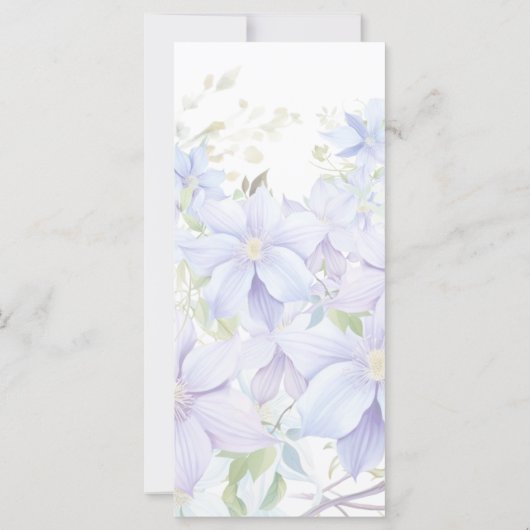 Elegant Periwinkle Clematis huwelijksprogramma (Achterkant)