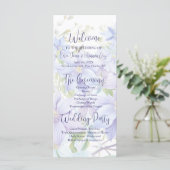 Elegant Periwinkle Clematis huwelijksprogramma (Staand voorkant)