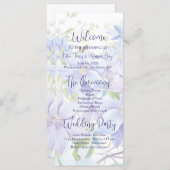 Elegant Periwinkle Clematis huwelijksprogramma (Voorkant / Achterkant)