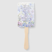 Elegant Periwinkle Clematis huwelijksprogramma Handwaaier (Voorkant)