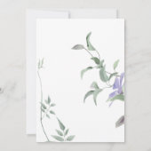 Elegant periwinkle clematis lijst Weddenschap Kaart (Achterkant)