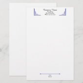 Elegant Periwinkle Corner Professional Stationery Briefpapier (Voorkant / Achterkant)