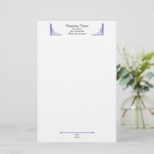 Elegant Periwinkle Corner Professional Stationery Briefpapier (Staand voorkant)