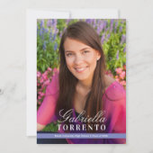 Elegant Periwinkle Custom Photo Graduparty Kaart (Voorkant)