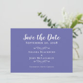 Elegant Periwinkle Delicate Romantic Calligrafie Save The Date (Staand voorkant)