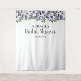 Elegant Periwinkle Floral Backdrop Vrijgezellenfee Wandkleed