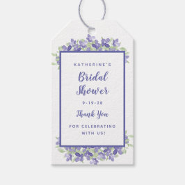 Elegant Periwinkle Floral Waterverf Vrijgezellenfe Cadeaulabel