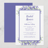 Elegant Periwinkle Floral Waterverf Vrijgezellenfe Kaart (Voorkant / Achterkant)