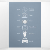 Elegant Periwinkle Floral Wedding Drieluik Uitnodiging (Binnenkant midden)