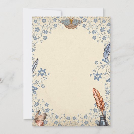 Elegant Periwinkle Floral Wedding Save The Date (Achterkant)