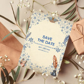 Elegant Periwinkle Floral Wedding Save The Date