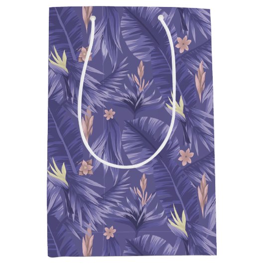 elegant periwinkle getild patroon medium cadeauzakje (Voorkant)