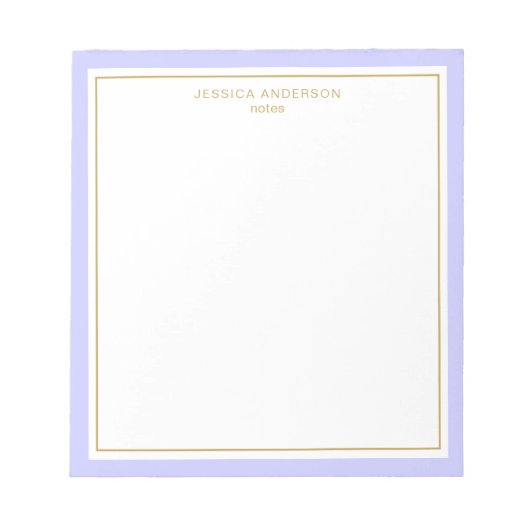Elegant Periwinkle Gold, gepersonaliseerd Notitieblok (Voorkant)