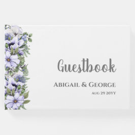 Elegant Periwinkle Paarse Florals Wedding Gastenboek