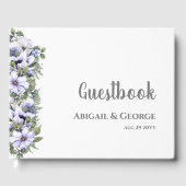 Elegant Periwinkle Paarse Florals Wedding Gastenboek (Voorkant)