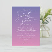 Elegant Periwinkle Paarse script Sweet Sixteen Kaart (Staand voorkant)