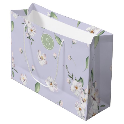 Elegant Periwinkle Spring Waterverf Floral Groot Cadeauzakje (Voorkant Gekanteld)