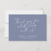Elegant Periwinkle Trendy Script Custom Wedding Bedankkaart (Voorkant)