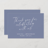 Elegant Periwinkle Trendy Script Custom Wedding Bedankkaart (Voorkant / Achterkant)
