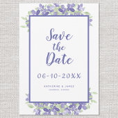 Elegant Periwinkle Waterverf Floral Wedding Chic Save The Date