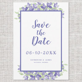 Elegant Periwinkle Waterverf Floral Wedding Chic Save The Date