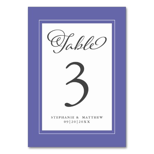 Elegant Periwinkle Wedding Reception Chic Trendy Kaart (Voorkant)