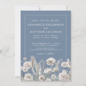 Elegant Periwinkle Wildflower Wedding Kaart (Voorkant)