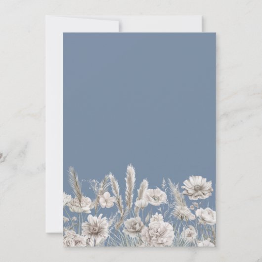 Elegant Periwinkle Wildflower Wedding Kaart (Achterkant)