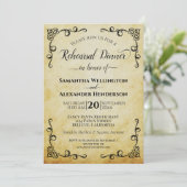 Elegant perkament bruiloft repetitie diner kaart (Staand voorkant)