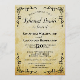 Elegant  perkament bruiloft repetitie diner kaart