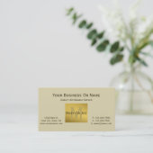 Elegant Perkament Crème Luxe Gouden Monogram Visitekaartje (Staand voorkant)