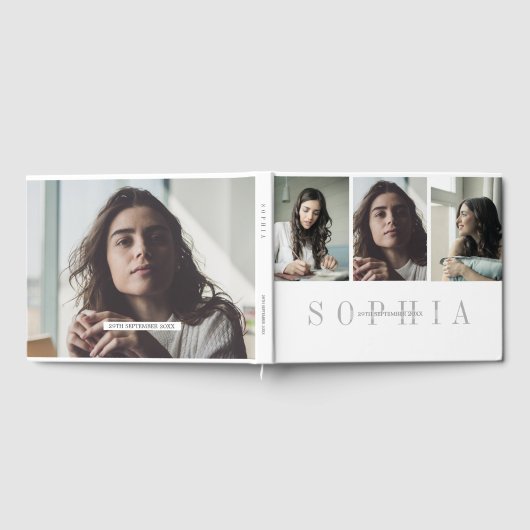 Elegant Personal 3 Photo Bat Mitzvah Gastenboek (Volledig)