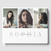 Elegant Personal 3 Photo Bat Mitzvah Gastenboek (Voorkant)