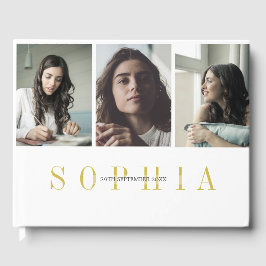 Elegant Personal 3 Photo Bat Mitzvah Gastenboek