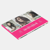 Elegant Personal 3 Photo Bat Mitzvah Pink Gastenboek (Hoek)