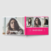 Elegant Personal 3 Photo Bat Mitzvah Pink Gastenboek (Volledig)