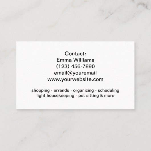 Elegant Personal Concierge Visitekaartje (Achterkant)