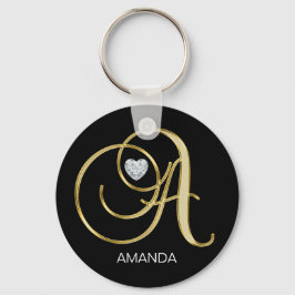 Elegant Personal Gold Monogrammed Letter A Sleutelhanger