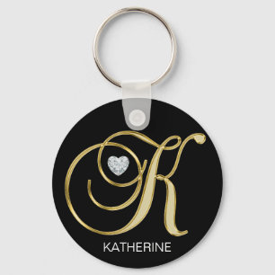 Elegant Personal Gold Monogrammed Letter K Sleutelhanger