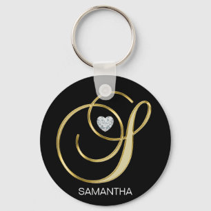 Elegant Personal Gold Monogrammed Letter S Sleutelhanger