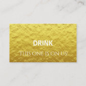 Elegant Personal Gold Wedding Drink Ticket (Voorkant)