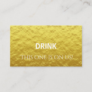 Elegant Personal Gold Wedding Drink Ticket