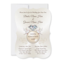 Elegant Personal Love Bird Wedding Invitations