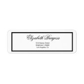 Elegant Personal Monogram Black en White Etiket (Voorkant)