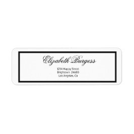 Elegant Personal Monogram Black en White Etiket