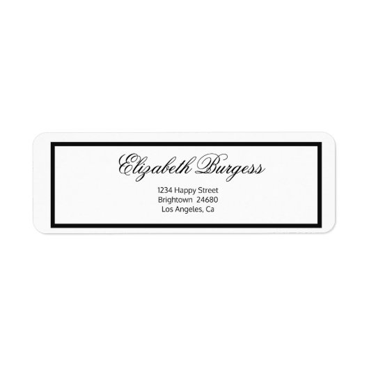 Elegant Personal Monogram Black en White Etiket (Voorkant)
