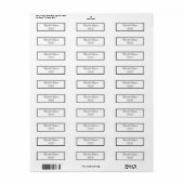 Elegant Personal Monogram Black en White Etiket (Full Sheet)